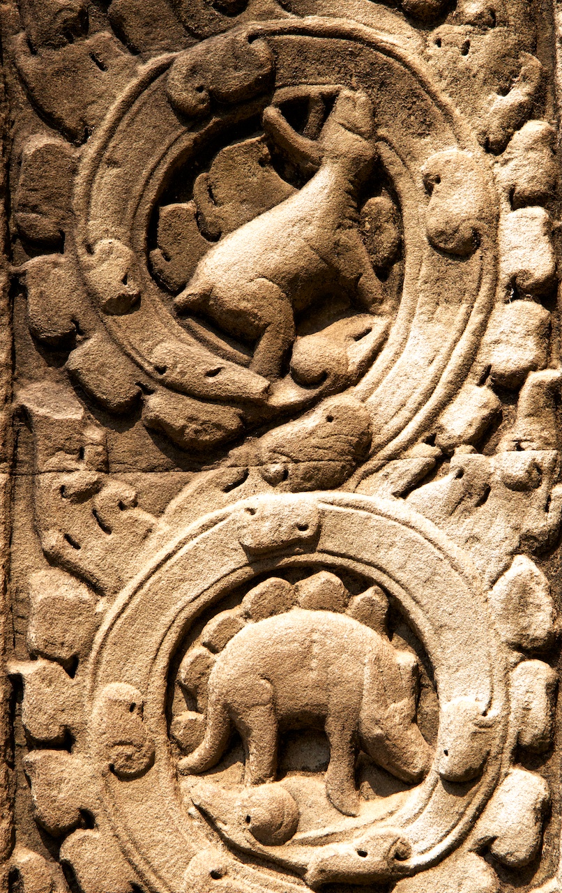 Angkor Wat Dinosaur Carvings